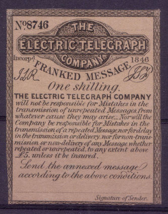 Electric Telegraph Company 1s. 8746