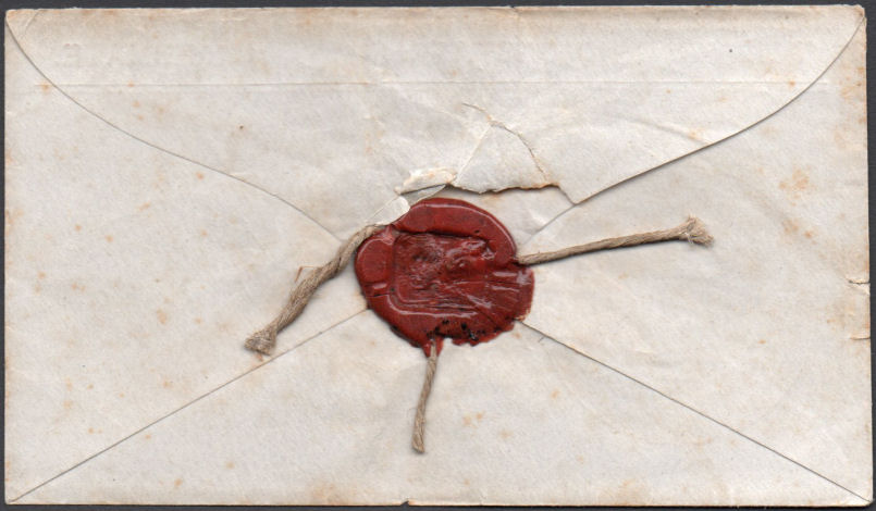 Electric Telegraph Envelope 1856 - Back.