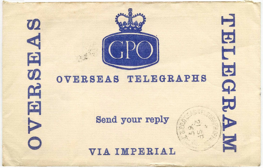 C&W Telegram, 1965 - back