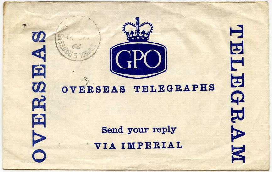 C&W Telegram, 1966 - back