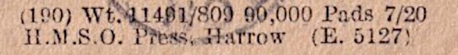 PO C or B Form of 1921