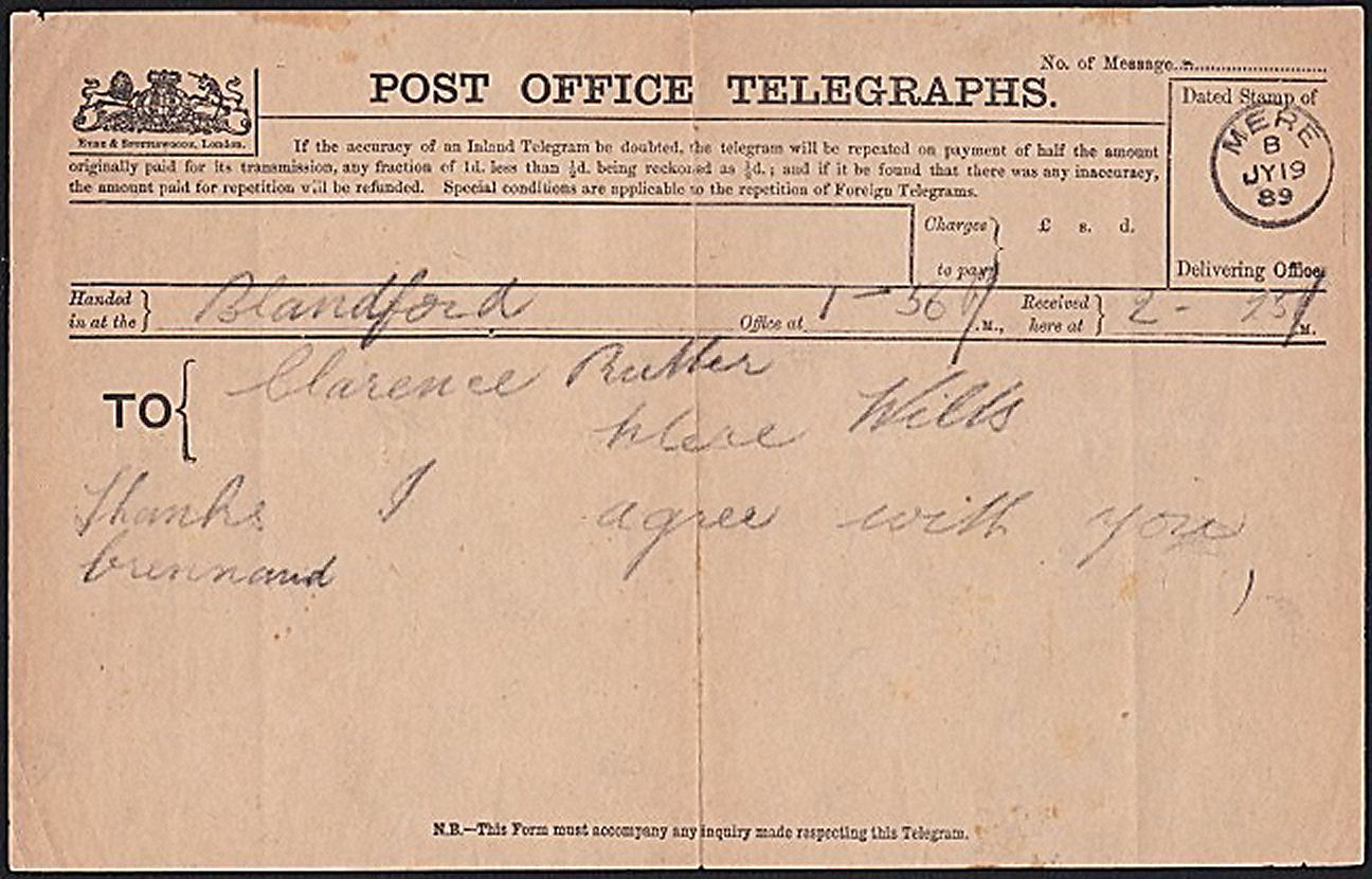 Received Telegram Form  - 1889