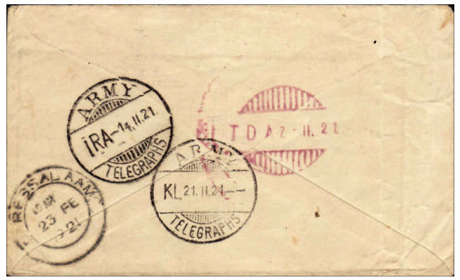 Army Signals on G.E.A. cover - back