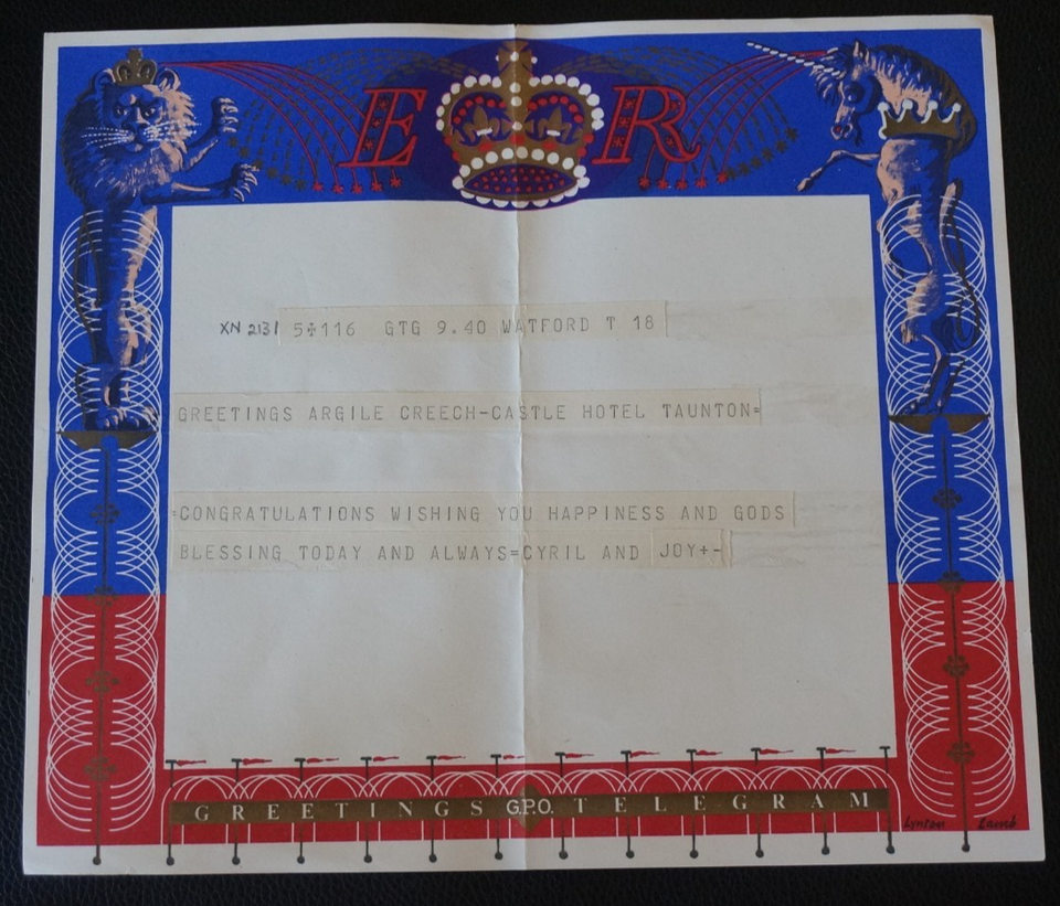 Greetings Telegram Form seen 1953