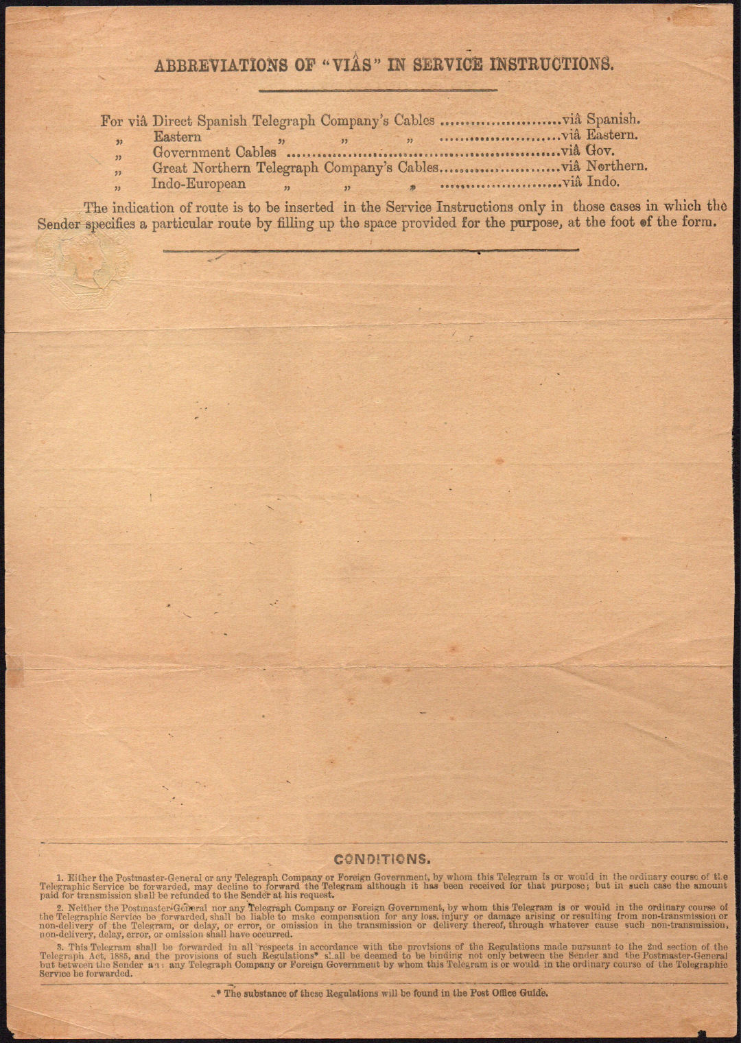 TP56b 1890 Die 5WW Specimen - back