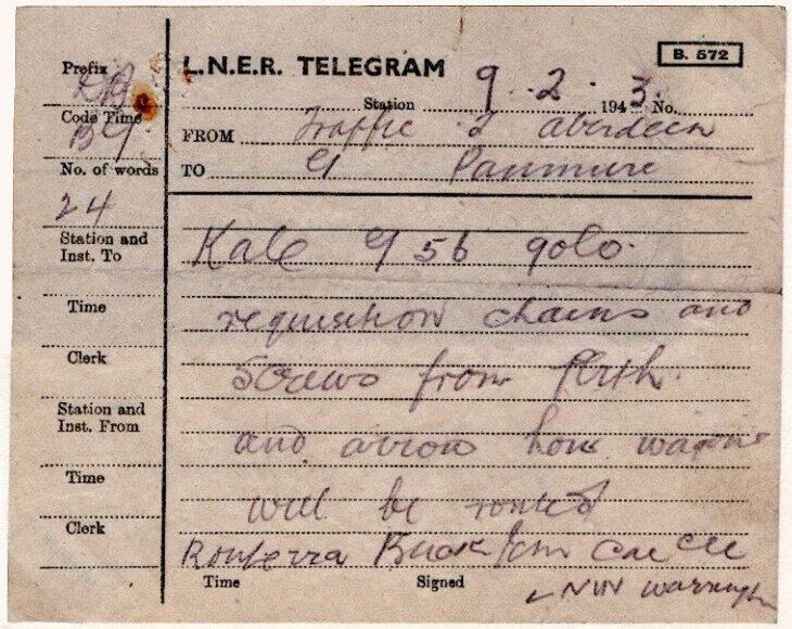 LNER Telegram, B572