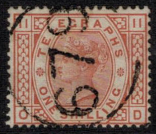 Post Office Telegraph 1s plate-11 brown