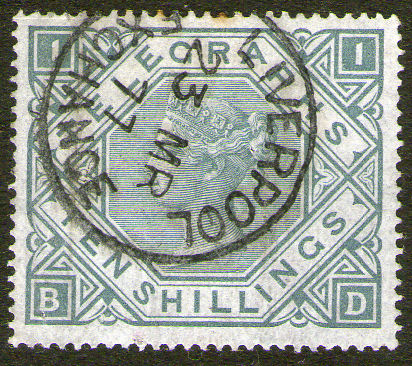 Post Office Telegraph 10/- Plate 1 Perf. 14