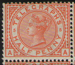 Post Office Telegraph ½d plate-5