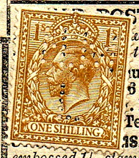 Perfinned Shilling Stamp