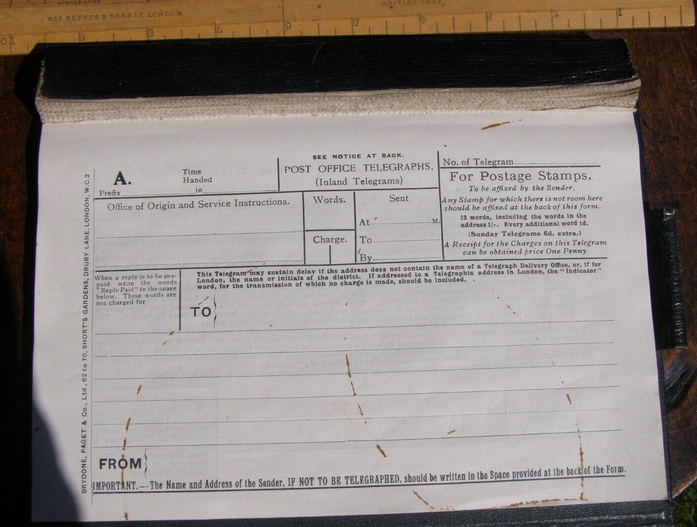 PO Telegraph Form pad - 1950's