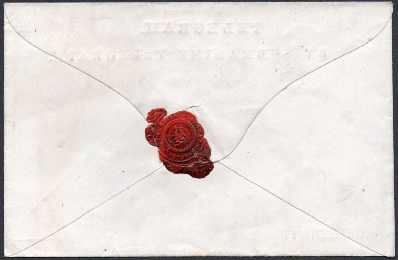 Submarine Telegraph Co. delivery envelope circa 1865? - back