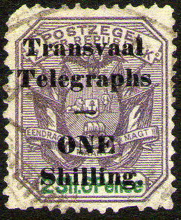 Transvaal Telegraph 1s on 2s6d