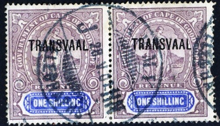 Transvaal overprint on COGH 1s Fiscal - pair