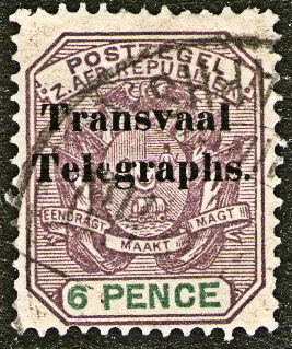 Transvaal Telegraph 6d