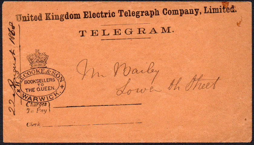 1868 UKET Envelope - front
