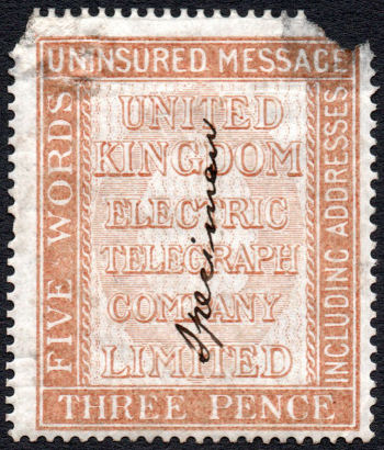 United Kingdom Electric Telegraph 3d Specimen