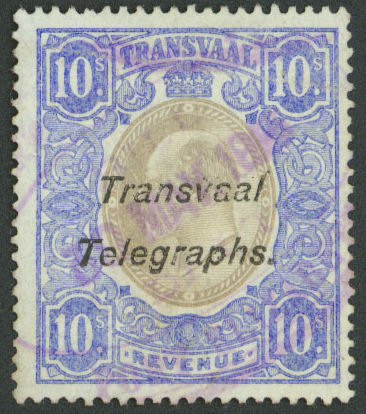 10s KEVII Revenue stamp overprinted - forgery