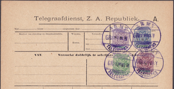 Precancelled ZAR Telegraph Form