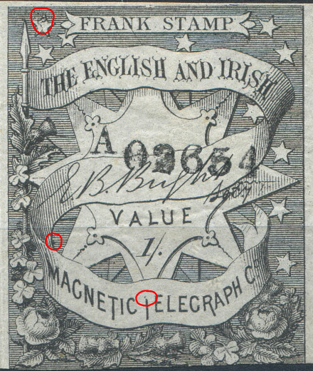 English & Irish Magnetic Telegraph Company I for T on 1s.