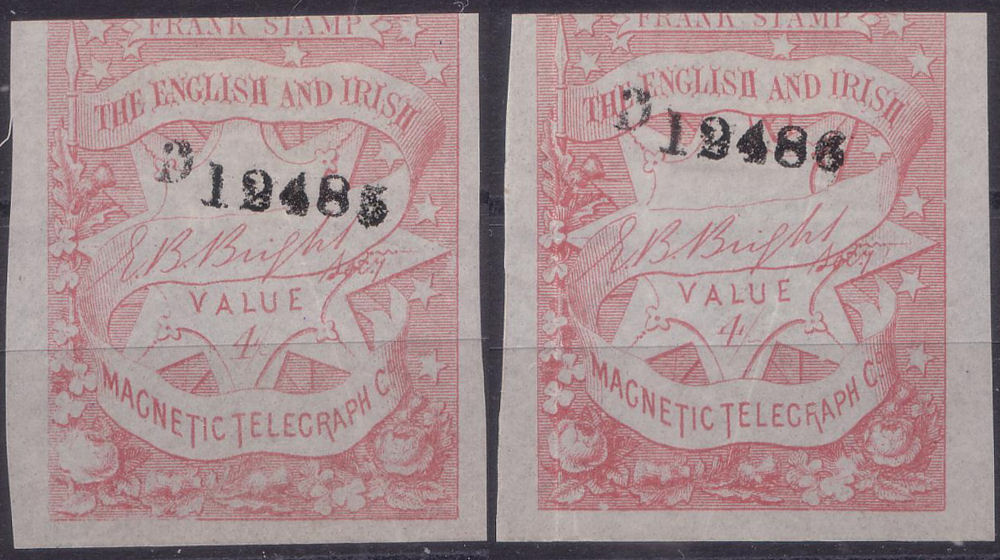 English & Irish Magnetic Telegraph 4s D12485/6.