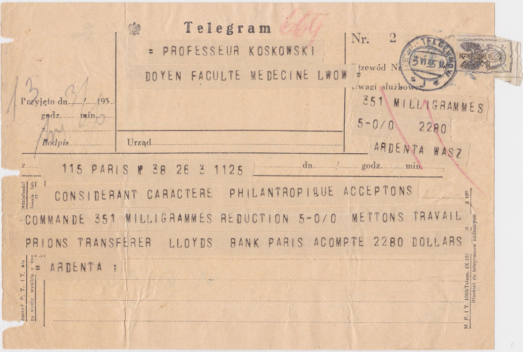 Poland telegram of 3 June 1935