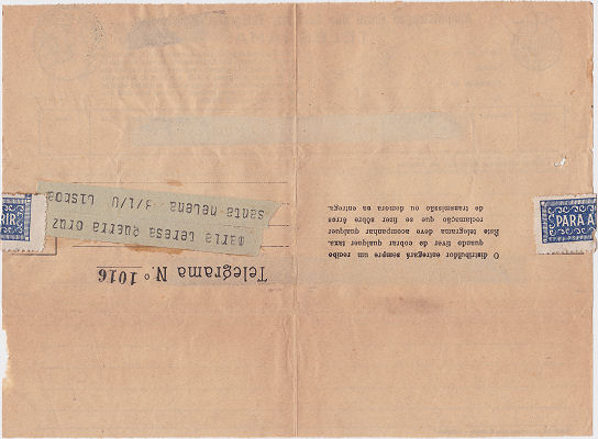 Telegram of 1 December 1946 - back