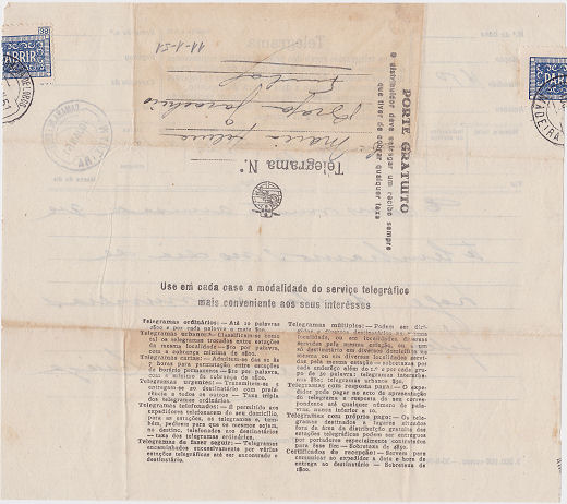 Telegram of 10 January 1951 - back