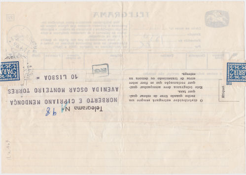 Telegram of 11 April 1969 - back