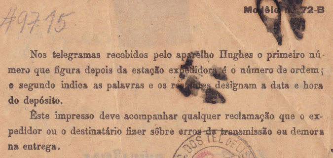 Telegram of 12 September 1919 - detail