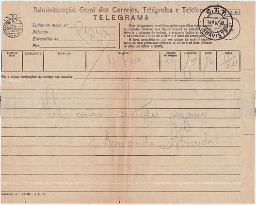 Telegram of 14 May 1948 - front