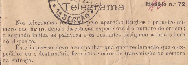 Telegram of 20 September 1922 - detail
