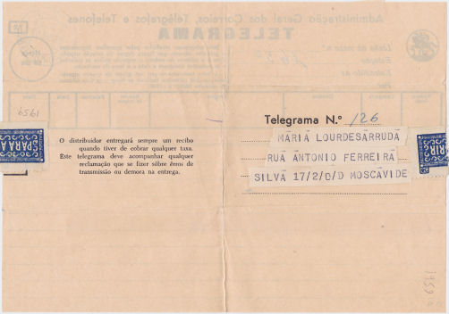 Telegram of 23 March 1959 - back