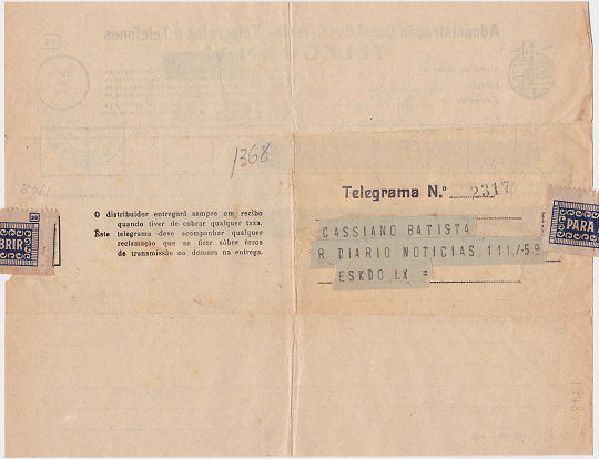 Telegram of 24 January 1948 - back