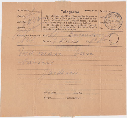 Telegram of 27 October 1936 - front