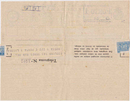 Telegram of 28 March 1952 - back