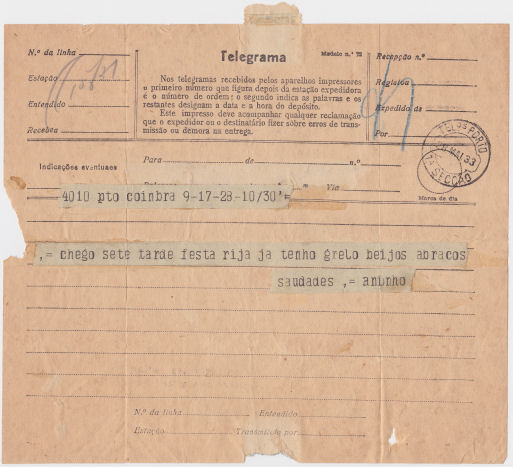 Telegram of 28 May 1933 - front