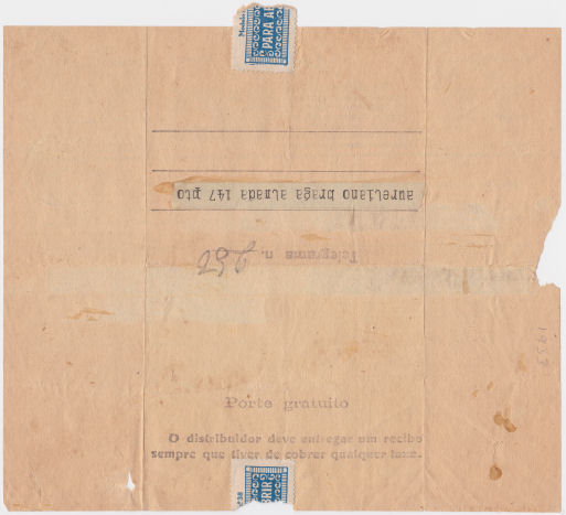 Telegram of 28 May 1933 - back
