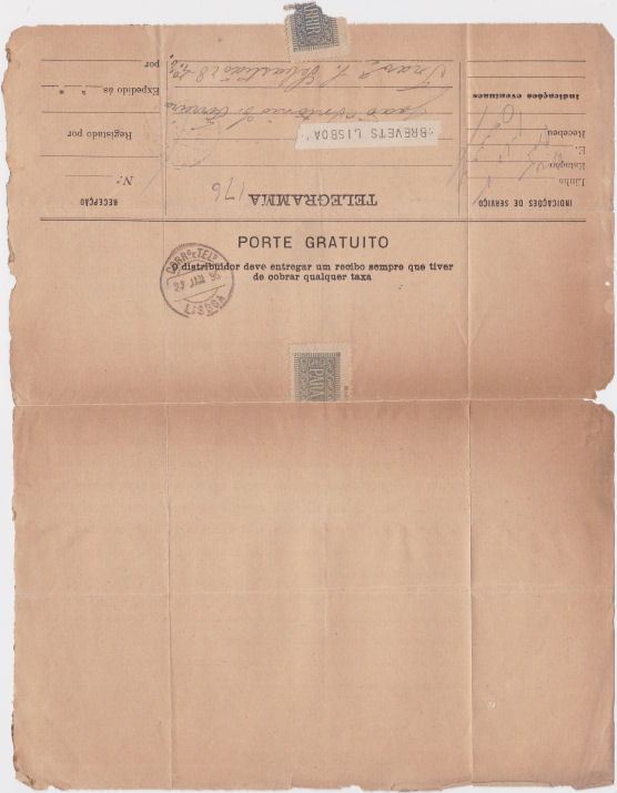 Telegram of 29 January 1895 - back