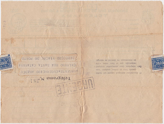 Telegram of 29 December 1948 - back