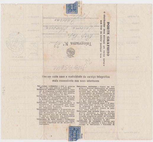Telegram of 7 November 1942 - back