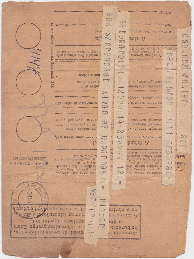 Telegram of 25 May 1947 - back