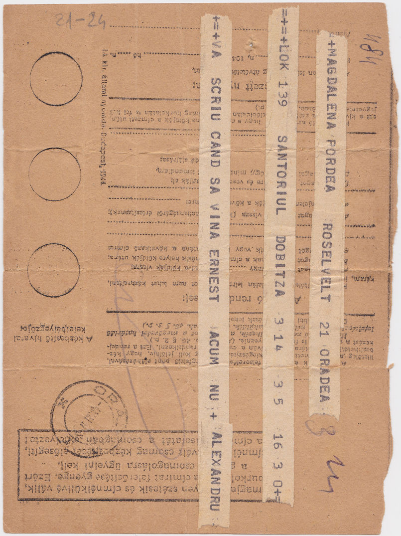 Telegram of 4 May 1947 - back