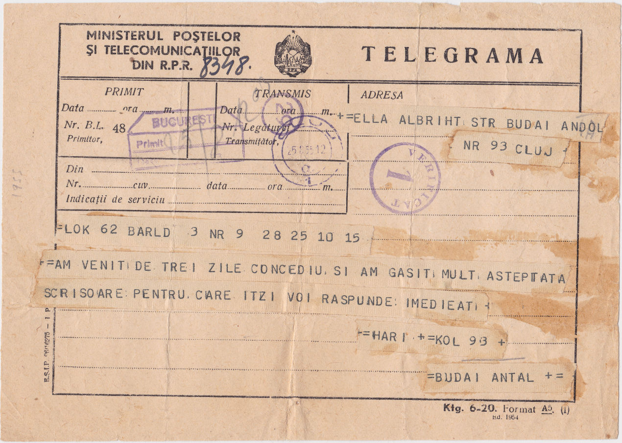 Telegram of 25 August 1955