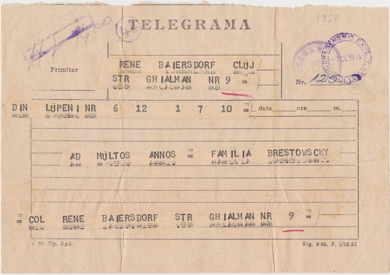 Telegram of 7 July 1959