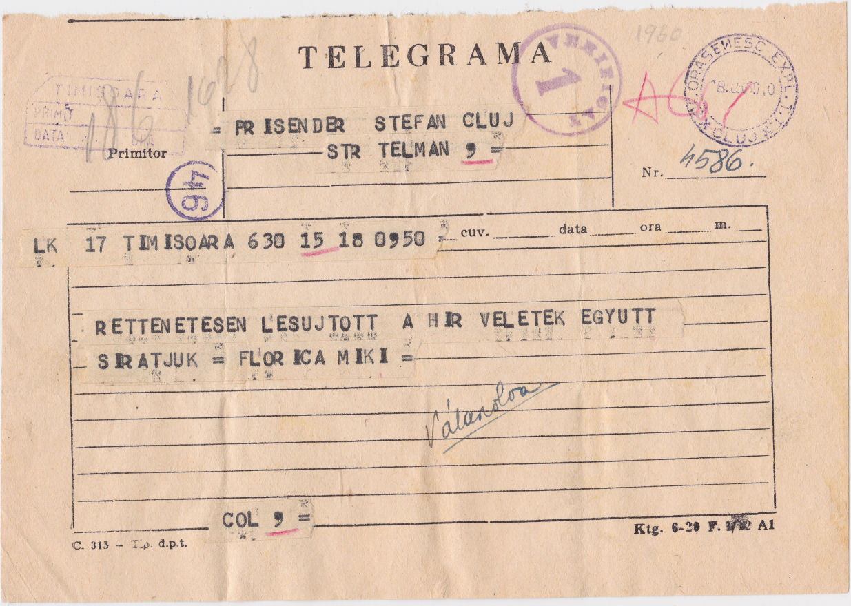 Telegram of 18 June 1960