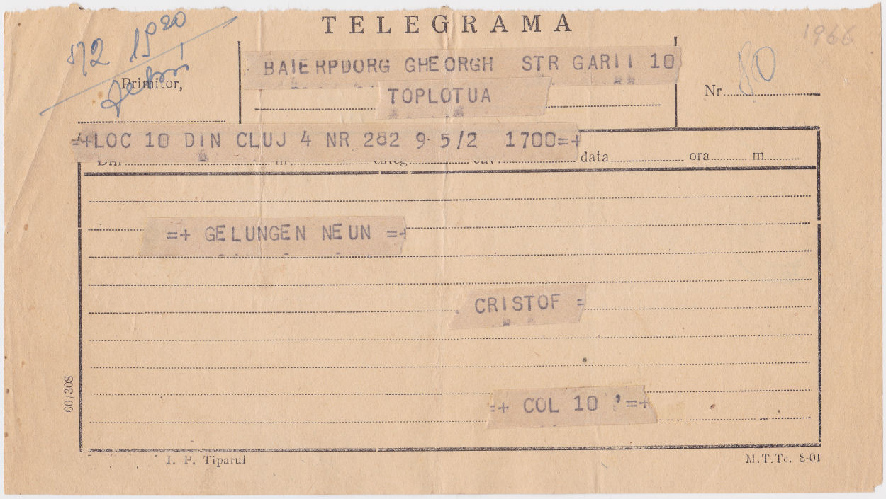 Telegram of 5 February 1966