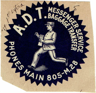 ADT 1900 Baggage sticker