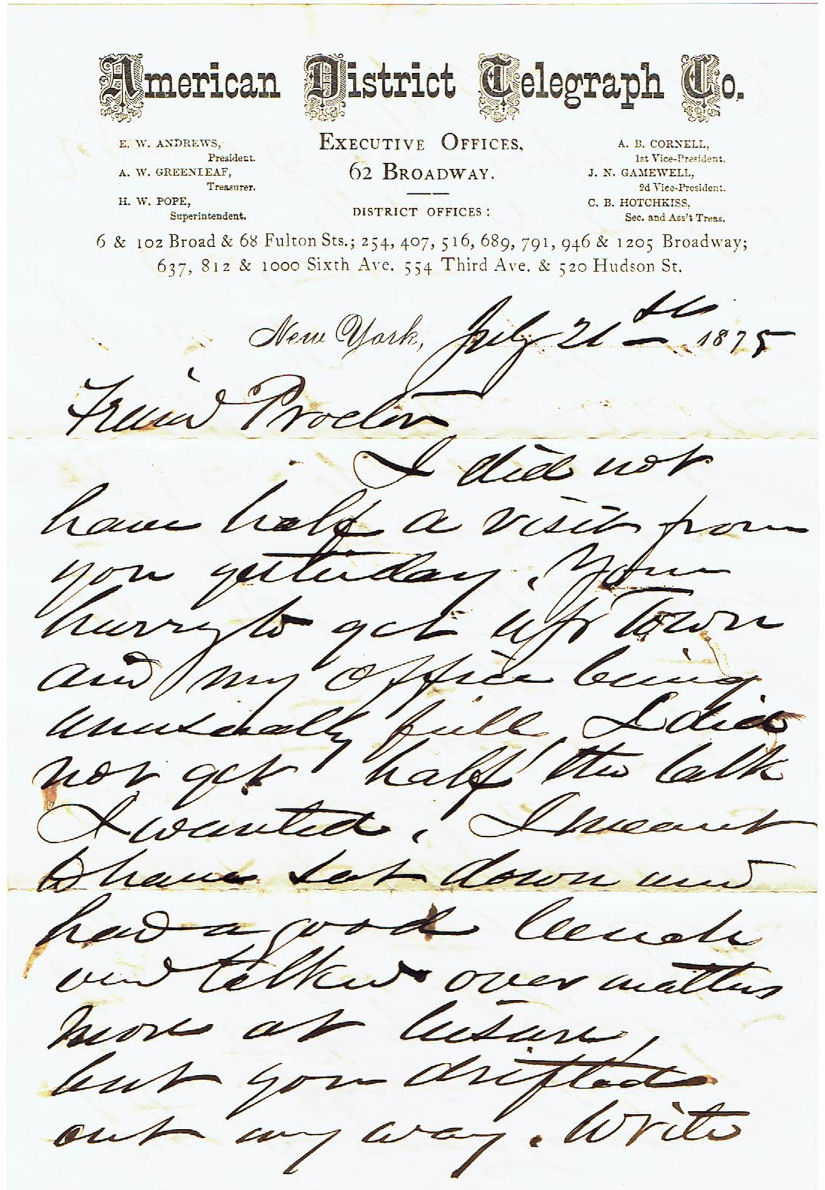 1875 NY envelope - Front
