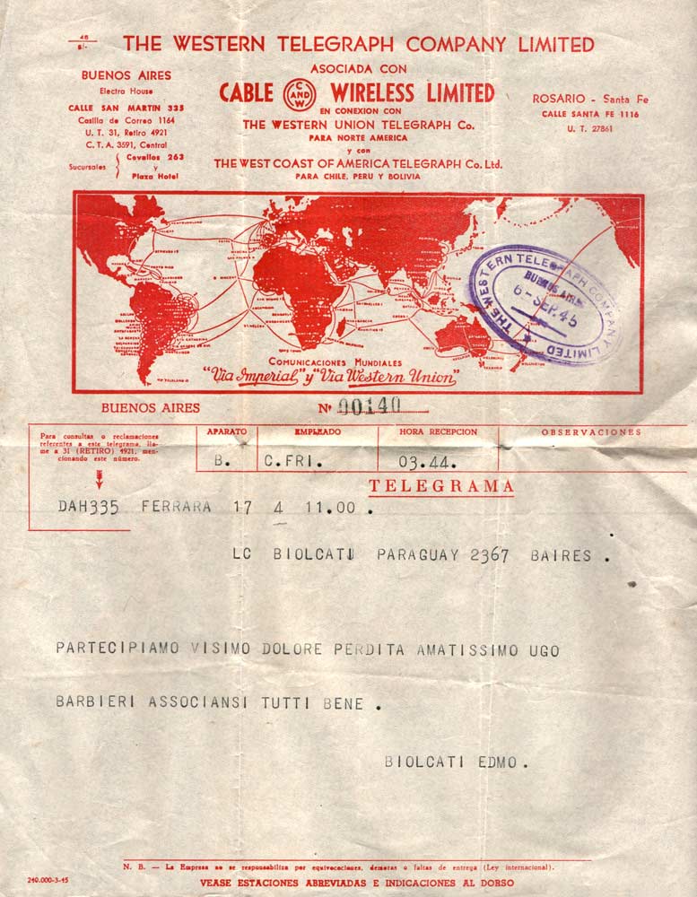 Western Telegram, 6 September 1945